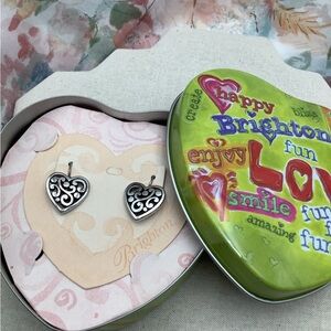 Brighton Silver Scroll Heart Lever back earrings